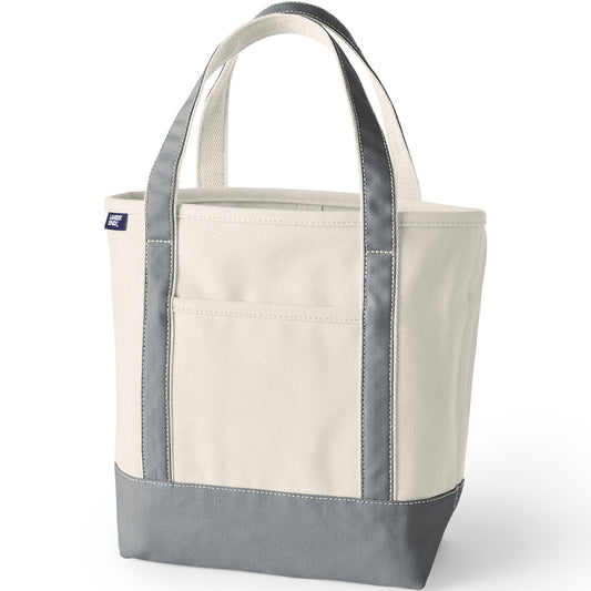 Medium Natural 5 Pocket Open Top Canvas Tote Bag